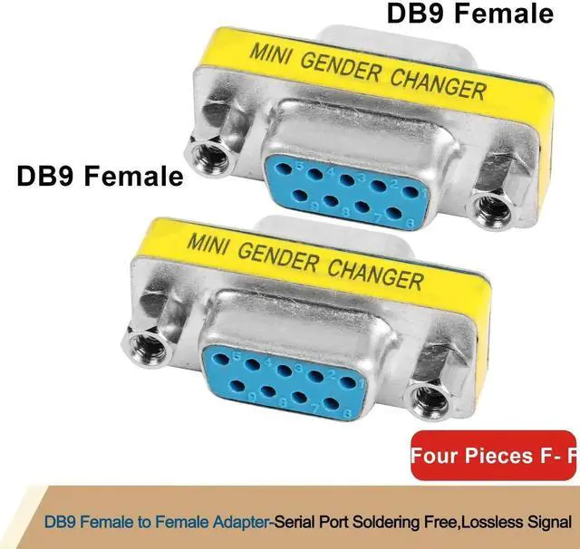 Alt view image 6 of 7 - WRIARICH 4-Pack DB9 Female to Female Gender Changer, 9 Pin D-SUB RS232 Serial Port Coupler Adapter for Serial Communication Devices, PLC Controllers, POS Equipment