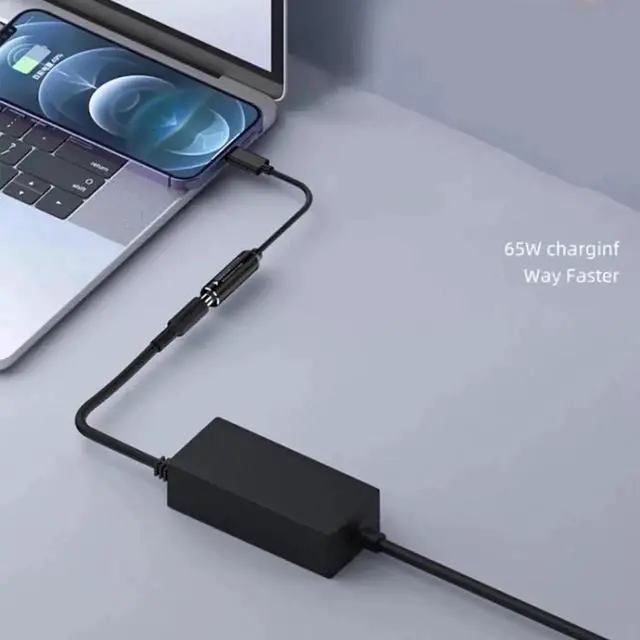 Alt view image 2 of 6 - WRIARICH Nylon Braided USB-C Male to Square DC Female Power Conversion Cable