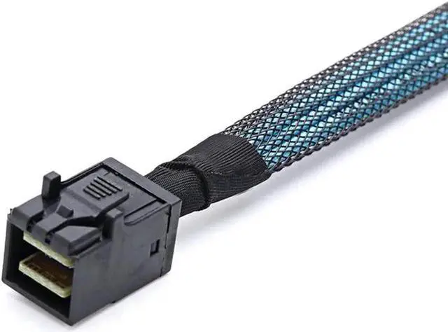 Alt view image 5 of 5 - WRIARICH 1.6FT Internal HD Mini SAS SFF-8643 to 4×SFF-8482 Breakout Cable, SFF8643 Host to 29Pin SFF8482 Target Cord with Integrated 15Pin SATA Power Port