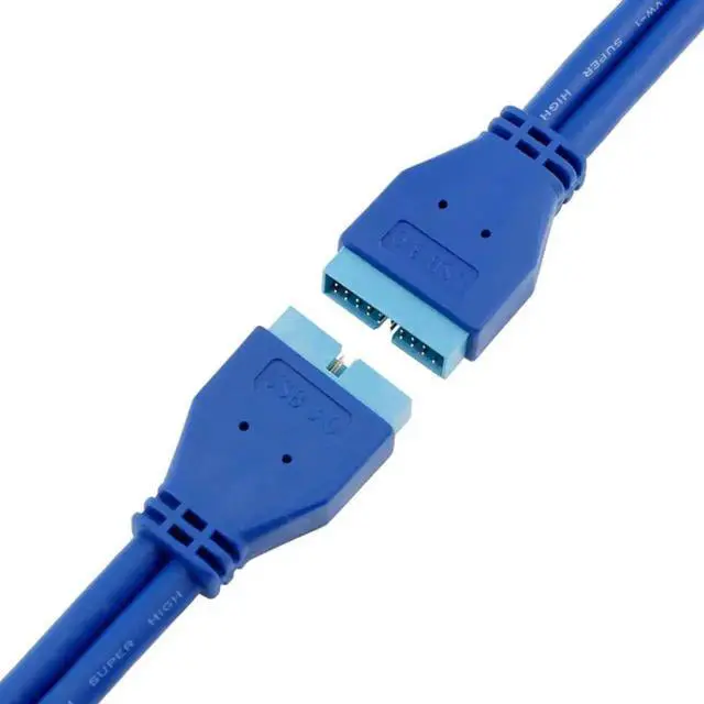 Alt view image 3 of 3 - WRIARICH 1.64FT USB3.0 20Pin Male to Male Motherboard Header Internal Extension Cable