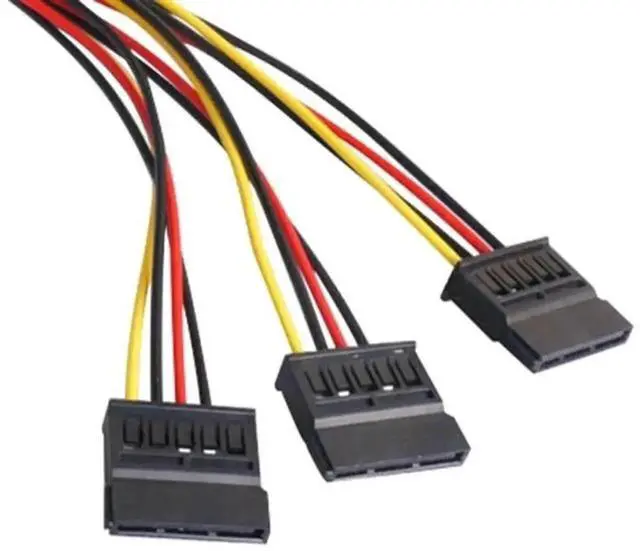 Alt view image 3 of 3 - WRIARICH 1 Pack 4 Pin IDE Molex to 3 SATA Power Splitter Cable, Multi SATA Hard Drive Power Extension Cord for PC HDD SSD