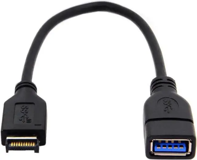 Alt view image 3 of 6 - WRIARICH USB 3.1 Type-E IDC Front Panel Header to USB 3.0 Type-A Female Extension Cable, 20cm