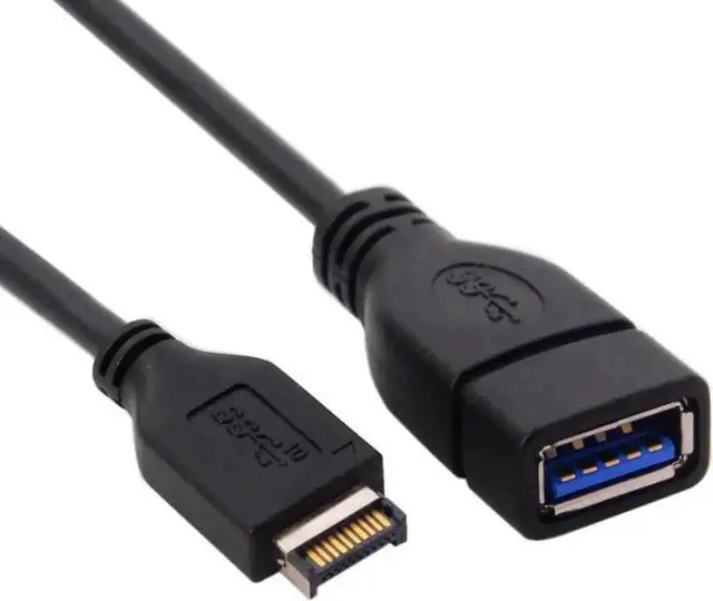 Alt view image 4 of 6 - WRIARICH USB 3.1 Type-E IDC Front Panel Header to USB 3.0 Type-A Female Extension Cable, 20cm