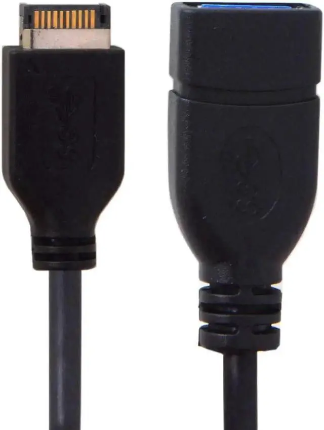 Alt view image 5 of 6 - WRIARICH USB 3.1 Type-E IDC Front Panel Header to USB 3.0 Type-A Female Extension Cable, 20cm