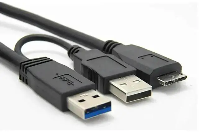 Alt view image 2 of 2 - WRIARICH 0.6m USB 3.0 Type A to Micro B Y Splitter Cable, External Hard Drive Data & Power Charging Cord for Mobile HDD