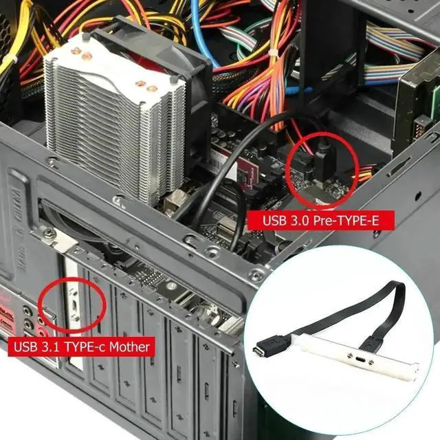Alt view image 3 of 3 - WRIARICH 30cm USB 3.1 Gen2 Type-E 20Pin Motherboard Header to USB-C Female Extension Cable, 10Gbps Internal Front Panel USB Type-C Adapter for ATX/MATX/ITX DIY PC Gaming Workstation