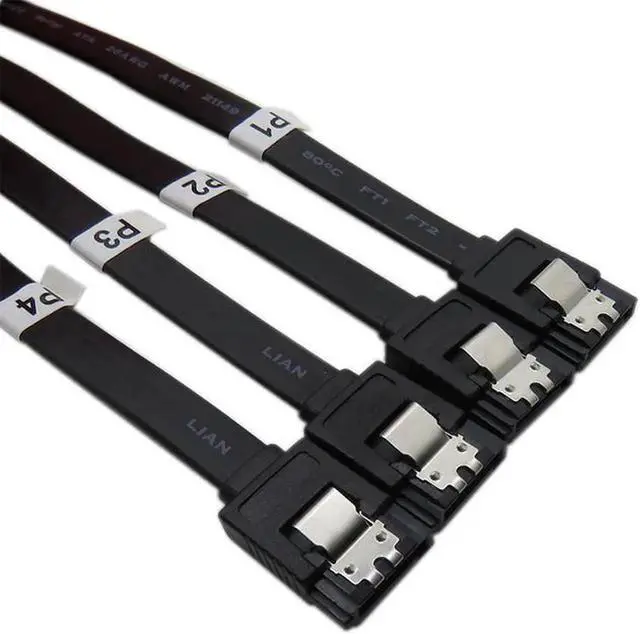 Alt view image 3 of 5 - WRIARICH 1.64ft Internal SFF-8484 32Pin SAS to 4×SATA Breakout Cable, SFF8484 Host Controller to Quad SATA Hard Drive Adapter Cord