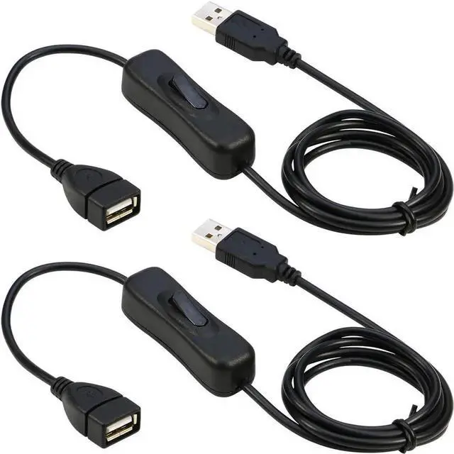 Main image of WRIARICH 3.3ft USB Male to Female Extension Cable with ON/OFF Switch, 2-Pack, Data & Power Supported for Headset, LED Strips