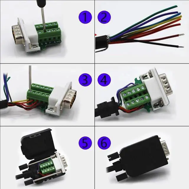 Alt view image 3 of 6 - WRIARICH DB9 RS232 Breakout Terminal Block Module with Housing, Solder-Free D-SUB Female Serial Port to Wiring Terminal Breakout Board Adapter