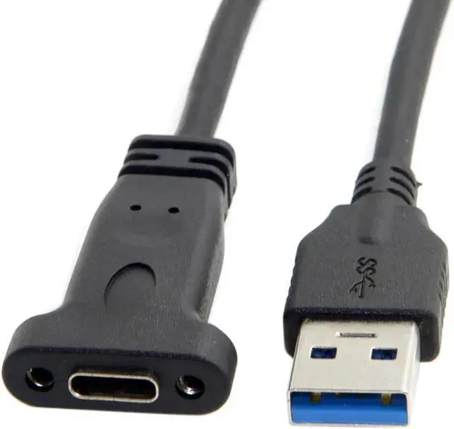 Alt view image 3 of 5 - WRIARICH 30cm USB3.1 Gen2 Type-C Female to USB3.0 Type-A Male Adapter Extension Cable for Laptop, Phone & Tablet