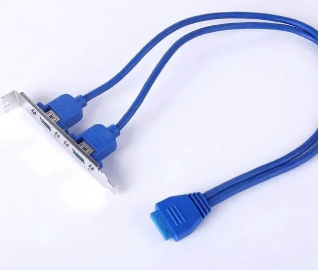 Alt view image 2 of 3 - WRIARICH 1Pc PCI Slot Bracket Cable, Motherboard 20Pin to USB 3.0 Female Adapter, Full Size Back Panel Header Connector