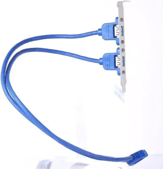 Alt view image 3 of 3 - WRIARICH 1Pc PCI Slot Bracket Cable, Motherboard 20Pin to USB 3.0 Female Adapter, Full Size Back Panel Header Connector