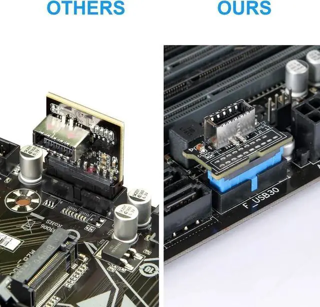 Alt view image 4 of 7 - WRIARICH USB 3.0 19PIN to USB 3.1 Type-E Adapter, 20Pin to 19Pin Front Panel Header Converter for Motherboard, PCI Bracket Design