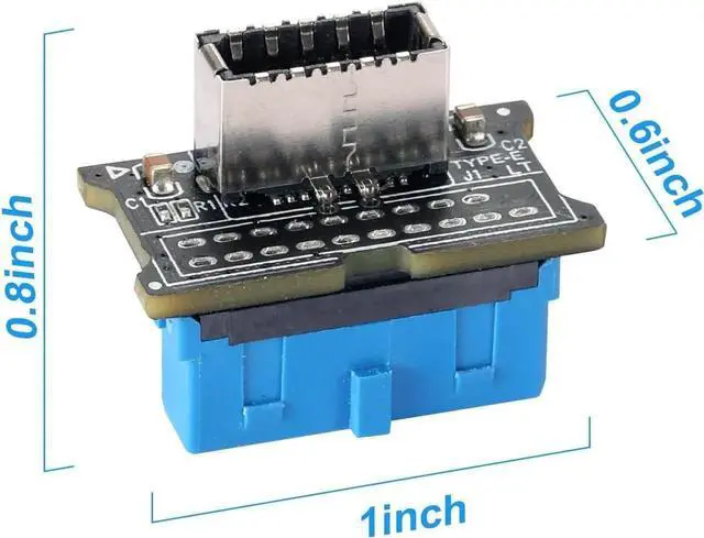 Alt view image 7 of 7 - WRIARICH USB 3.0 19PIN to USB 3.1 Type-E Adapter, 20Pin to 19Pin Front Panel Header Converter for Motherboard, PCI Bracket Design