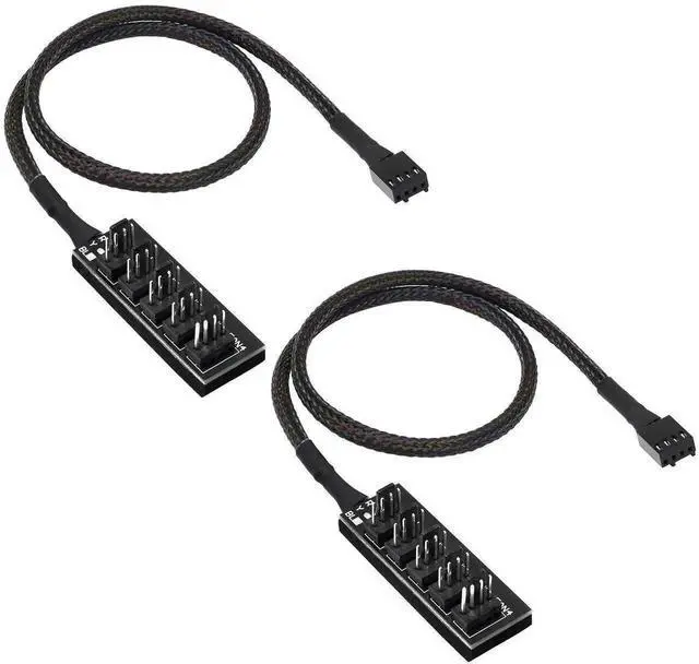 Main image of WRIARICH 2 Pack 14.8 Inch 1-to-5 PWM Fan Splitter Hub Cable, 4Pin Fan Power Extension Cord Compatible with 3Pin/4Pin ATX PC Case & CPU Cooling Fans