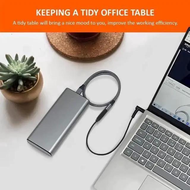Alt view image 2 of 6 - WRIARICH 1.5M USB-C to 4.0×1.7mm DC Plug Laptop PD Charging Cable | Type-C Input to 4017 DC Barrel Power Cord