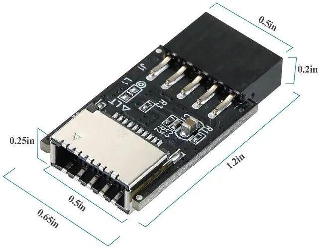 Alt view image 6 of 7 - WRIARICH USB 2.0 9Pin Header to Type-E Internal Adapter, Motherboard Front Panel Connector Converter