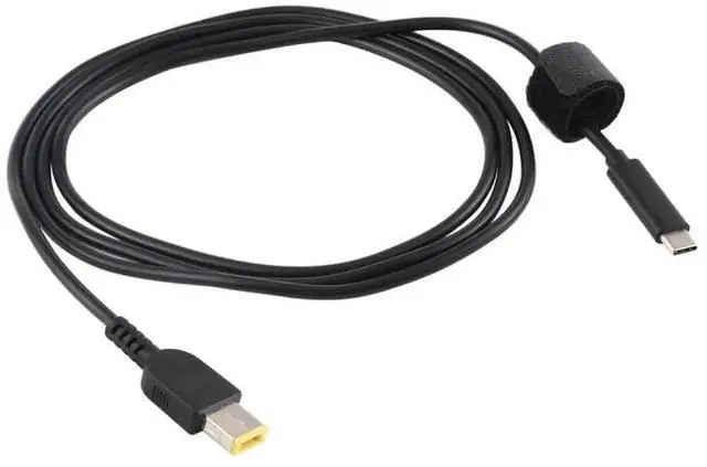 Alt view image 2 of 4 - WRIARICH 1.5m Black USB-C to Big Square Yellow Tip Laptop PD Charging Cable for Lenovo ThinkPad/ThinkBook/Xiaoxin
