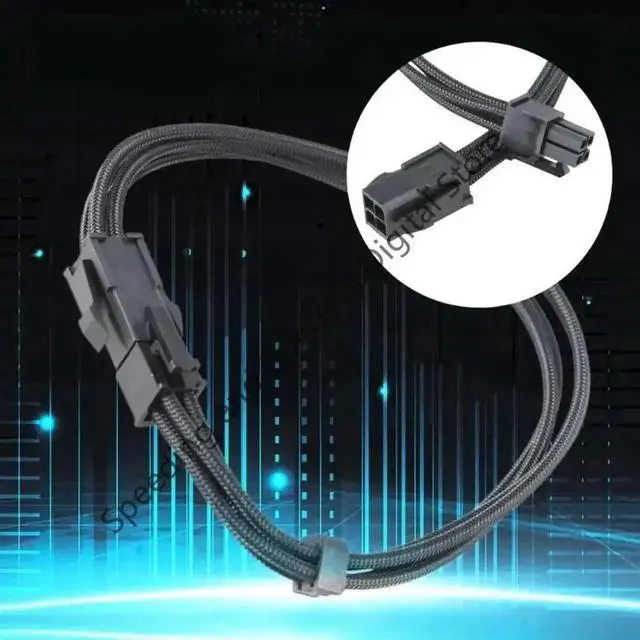 Alt view image 2 of 3 - WRIARICH 30cm 4 Pin ATX CPU Power Extension Cable, Male to Female Connector, 18AWG Wire for Desktop PC