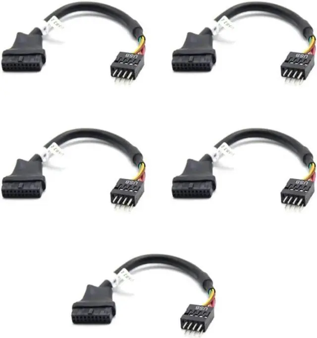 Main image of WRIARICH 5-Pack USB3.0 20Pin Motherboard Header to USB2.0 9Pin Adapter Cable, Male-Female Cross-Gen Internal Mainboard Converter Cord