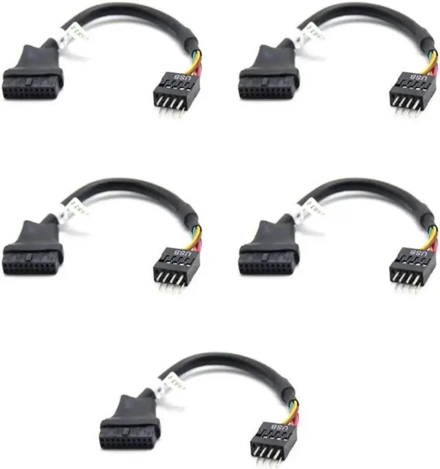 Alt view image 2 of 3 - WRIARICH 5-Pack USB3.0 20Pin Motherboard Header to USB2.0 9Pin Adapter Cable, Male-Female Cross-Gen Internal Mainboard Converter Cord