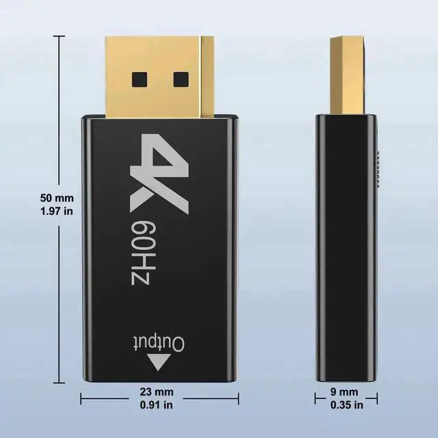 Alt view image 6 of 7 - WRIARICH 2-Pack Unidirectional DisplayPort Male to HDMI Female Adapter, DP to HDMI Converter Support 4K@60Hz Video Audio Transmission for Laptop PC Graphics Card Monitor TV Projector