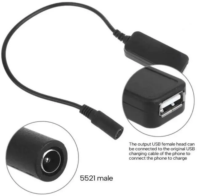 Main image of WRIARICH DC 5.5x2.1mm Female to USB-A Female Adapter Cable | 5V Power Conversion Cord for USB Powered Devices