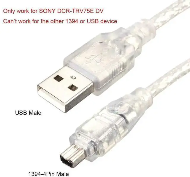 Alt view image 2 of 7 - WRIARICH 1.5M USB 2.0 to IEEE 1394 4Pin iLink Firewire Cable Specially for DCR-TRV75E DV Camcorder, 4.92FT