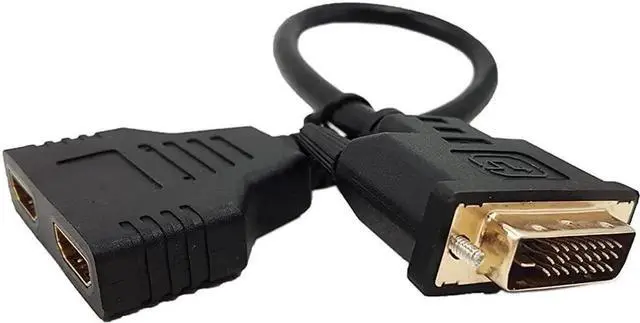 Alt view image 2 of 5 - WRIARICH SinLoon Gold-Plated DVI 24+1 Male to Dual HDMI Female Splitter Cable, 1080P DVI to HDMI Video Converter Adapter