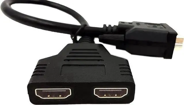 Alt view image 3 of 5 - WRIARICH SinLoon Gold-Plated DVI 24+1 Male to Dual HDMI Female Splitter Cable, 1080P DVI to HDMI Video Converter Adapter