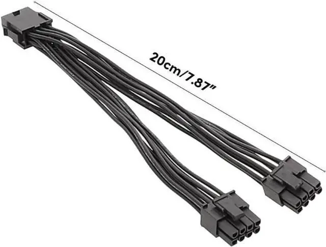 Main image of WRIARICH 20cm PSU Modular Splitter Cable, Single 8Pin to Dual PCIe 8Pin GPU Power Extension Cord for Graphics Cards