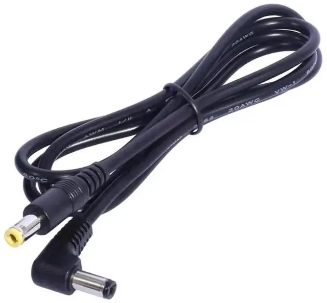 Main image of WRIARICH 20AWG Right Angle L-Shaped DC Cable, 5.5×2.1mm Male to 5.5×2.5mm Male 90 Degree DC Power Cord for CCTV Security Cameras