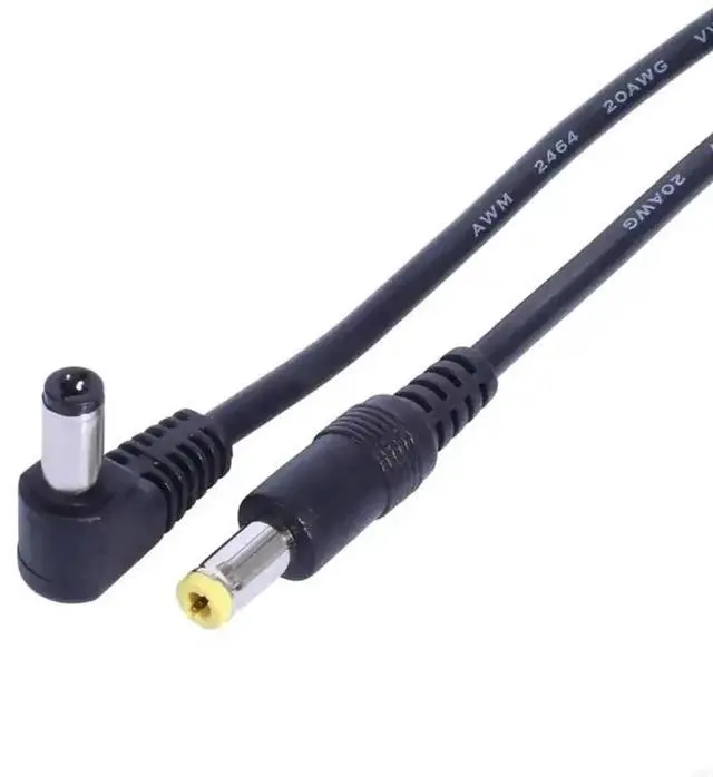 Alt view image 2 of 3 - WRIARICH 20AWG Right Angle L-Shaped DC Cable, 5.5×2.1mm Male to 5.5×2.5mm Male 90 Degree DC Power Cord for CCTV Security Cameras