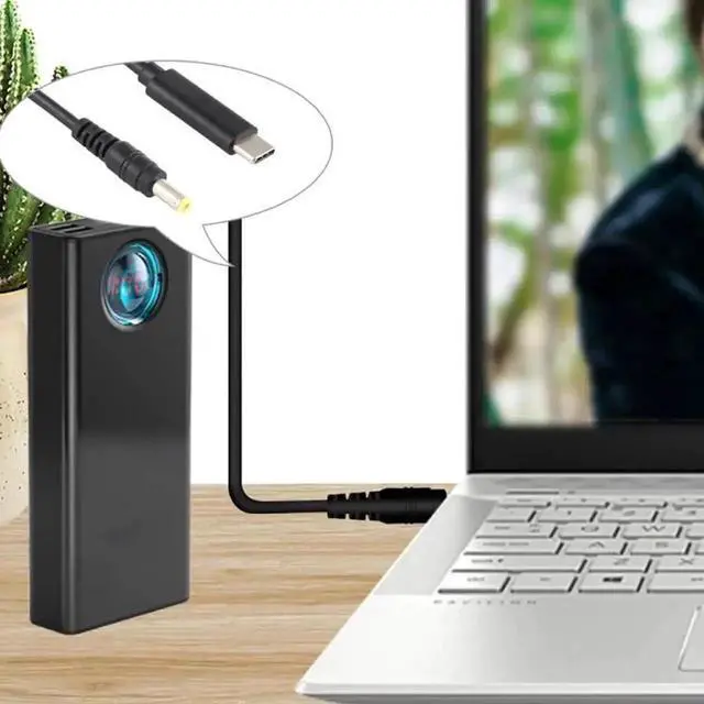 Alt view image 2 of 6 - WRIARICH 1.5M Black USB-C Male to DC 5.5×2.5mm Barrel Power Cable, Type-C to DC 5.5*2.5 Laptop Charging Conversion Cord