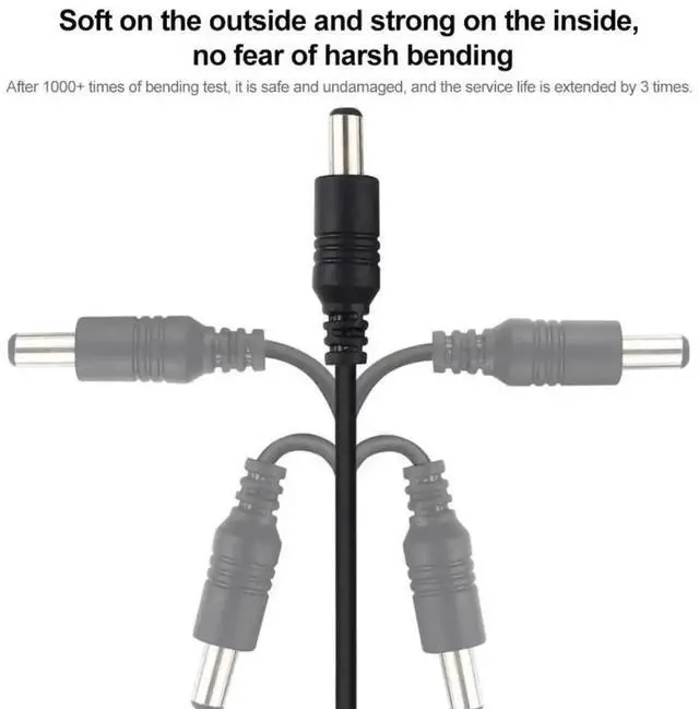 Alt view image 5 of 6 - WRIARICH 2m DC Power Extension Cable 5.5x2.1mm Female to Male, 22AWG Wire for Laptops