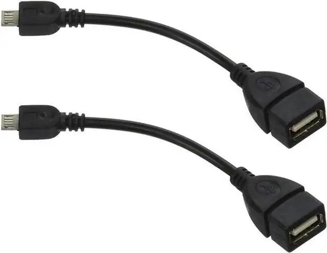 Main image of WRIARICH 2 Pack Micro USB to USB 2.0 OTG Adapter, Micro USB Male to USB Female On-The-Go Connector for Samsung, LG and Android Phones (Black)