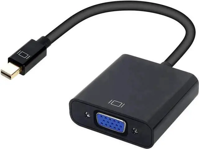 Main image of WRIARICH Gold-Plated Mini DisplayPort to VGA Adapter, Thunderbolt Compatible Mini DP Male to VGA Female 1080P Converter Black for ThinkPad Surface Pro PC Laptop