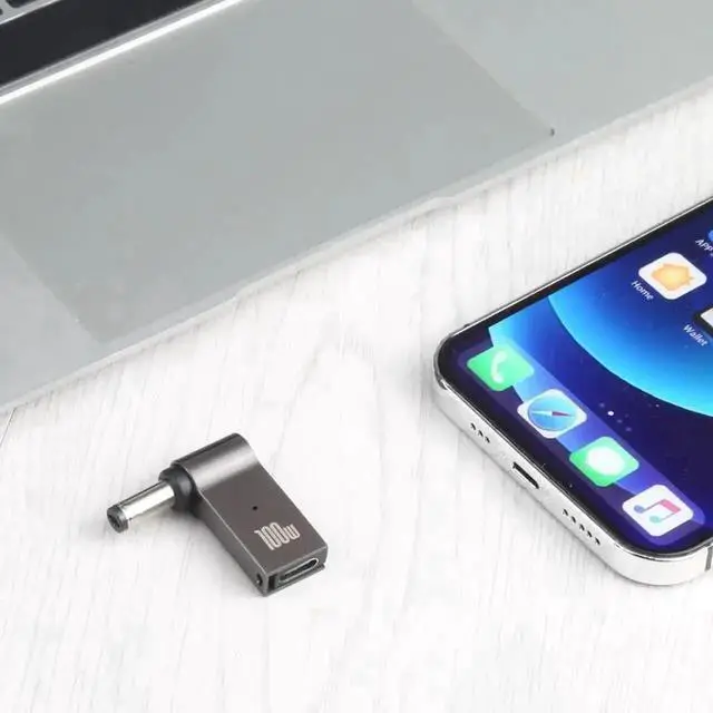 Alt view image 3 of 5 - WRIARICH 100W USB-C Female to DC 5.5x2.1mm Male Power Charging Adapter, Type-C to DC Barrel Converter Plug for Computers & Electronics