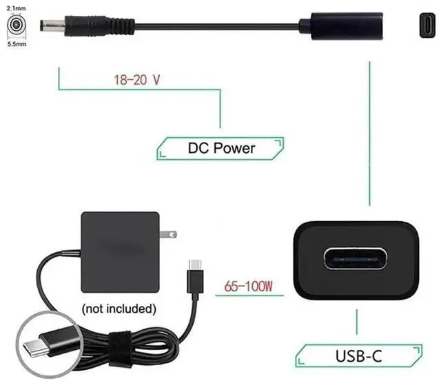 Alt view image 4 of 6 - WRIARICH USB-C PD Trigger to 5.5×2.1mm DC Barrel Power Charging Cable, Type-C Input to DC5521 Male Plug Power Conversion Cord