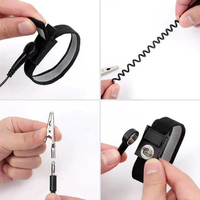Alt view image 3 of 7 - WRIARICH 11 Inch Adjustable ESD Anti-Static Wrist Strap with Alligator Clip & Extra Long Cord, for PC Assembly & Electronics Repair