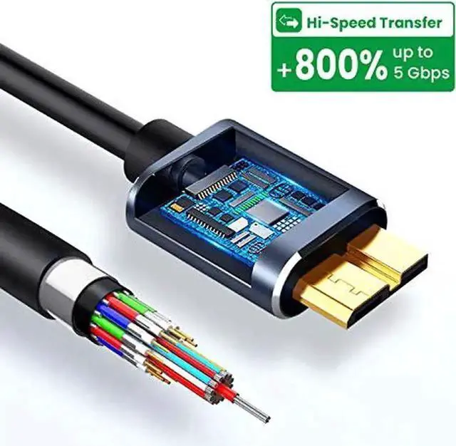 Alt view image 4 of 7 - WRIARICH 2M/6.6ft USB C to Micro B Cable, USB-C Male to Micro USB Data Sync Cord for WD, Seagate, Toshiba, Samsung External Hard Drives