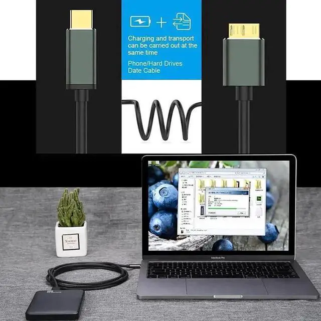Alt view image 5 of 7 - WRIARICH 3.3FT USB C to Micro B Cable, Data Sync & Charging Cord for External Hard Drives, Galaxy S5