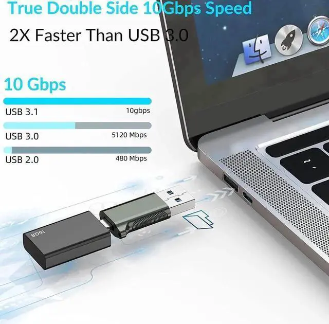 Alt view image 4 of 7 - WRIARICH 2 Pack USB C Female to USB A Male Adapter, USB 3.1 Gen 2 10Gbps Converter for Charging, Audio & Data Transfer