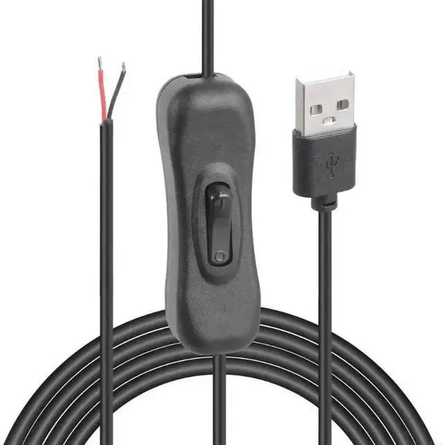 Main image of WRIARICH USB to 2-Pin LED Strip Extension Cable with On/Off Switch, 5V Power Cord for LED Lights, PC Fans & Small Speakers