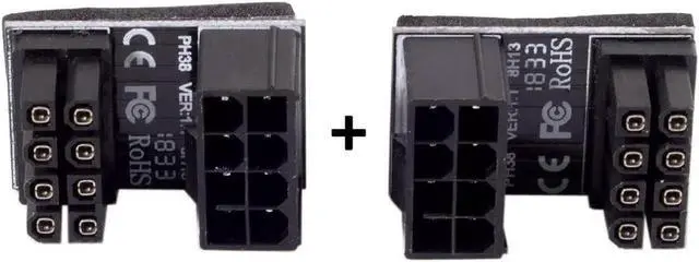 Alt view image 7 of 7 - WRIARICH 180 Degree U-Shaped ATX 8Pin Female to Male Angled Power Adapter for Desktop Graphics Cards