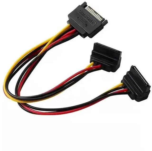 Alt view image 2 of 6 - WRIARICH 15Pin SATA Power Splitter Cable, 1 to 2 Right Angle SATA Extension Cord, PC Hard Drive SATA Power Adapter Wire