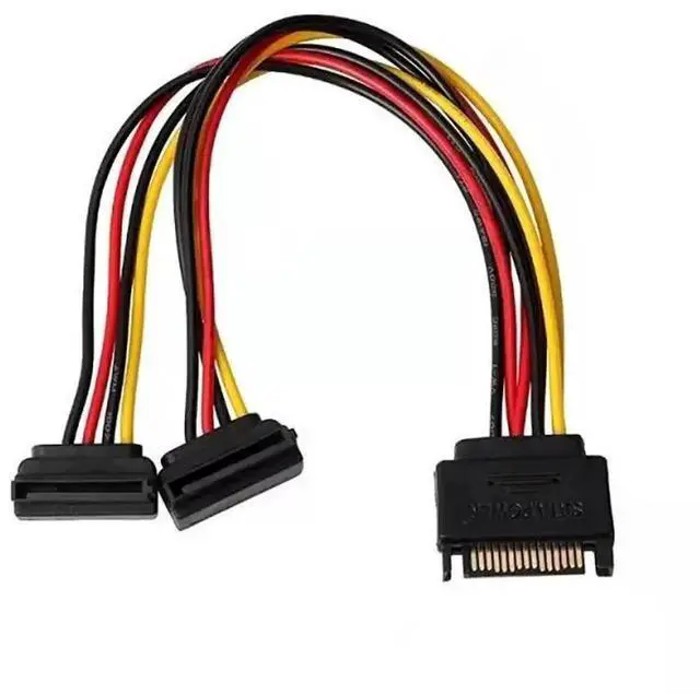Alt view image 5 of 6 - WRIARICH 15Pin SATA Power Splitter Cable, 1 to 2 Right Angle SATA Extension Cord, PC Hard Drive SATA Power Adapter Wire