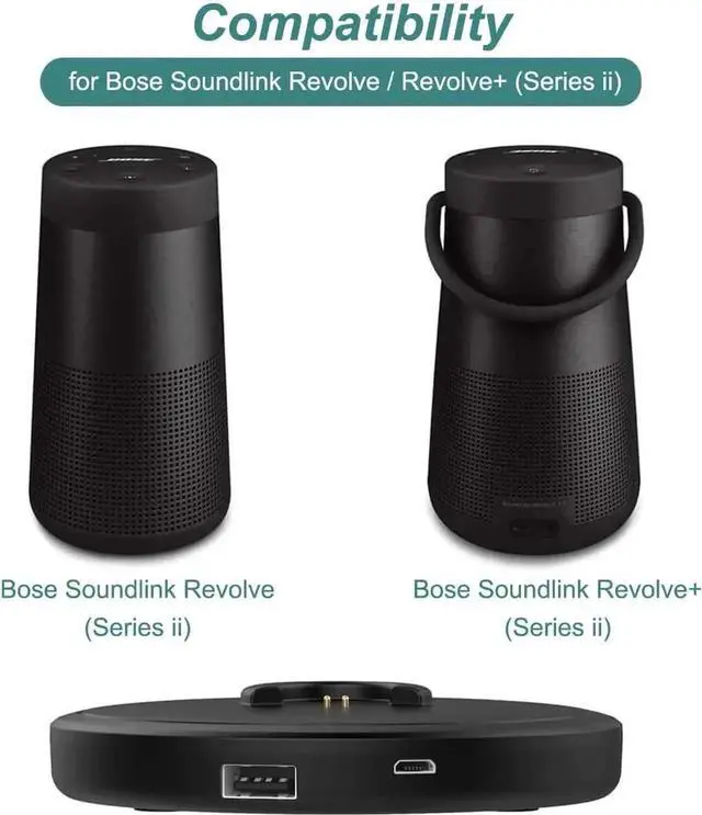 Alt view image 4 of 7 - WRIARICH Charging Cradle Dock with 1M/3.3FT USB Cable for Bose SoundLink Revolve / Revolve+ / Revolve Series II Portable Bluetooth Speaker, Replacement Charging Base Stand for Bose Revolve Speaker
