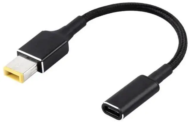 Alt view image 3 of 3 - WRIARICH 30cm Nylon Braided Big Square DC to USB-C PD 100W Power Cable | Fixed 18.5V~20V Trigger Cord for Laptops