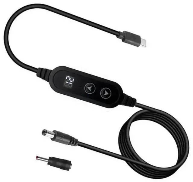 Alt view image 3 of 3 - WRIARICH Adjustable Voltage USB-C PD to Dual DC Tips Power Cable, 5-20V Variable Output 5.5×2.5mm & 3.5×1.35mm Cord for Laptops Routers CCTV Cameras